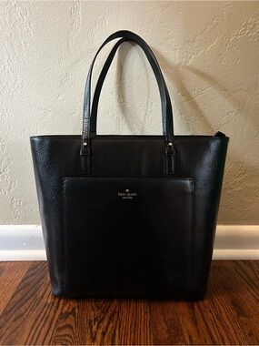 kate spade Black Leather Structured Tote
